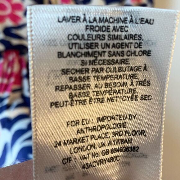 Maeve Peralta Minidress, Size 6. Navy and pink garden girl pattern - Picture 9 of 14